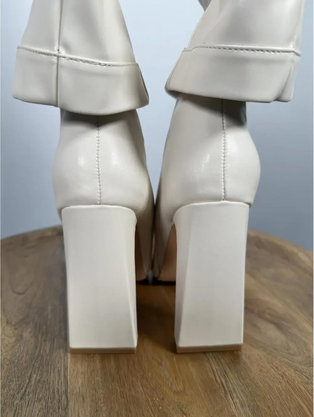 NWT Lulus Lorlia Almond Square Toe Knee High Boots Almond Size 5 - Picture 5 of 10